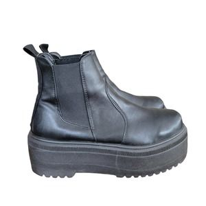 ASOS DESIGN Wide Fit Amplify Chunky Chelsea Boots Black US Size 8 Platform